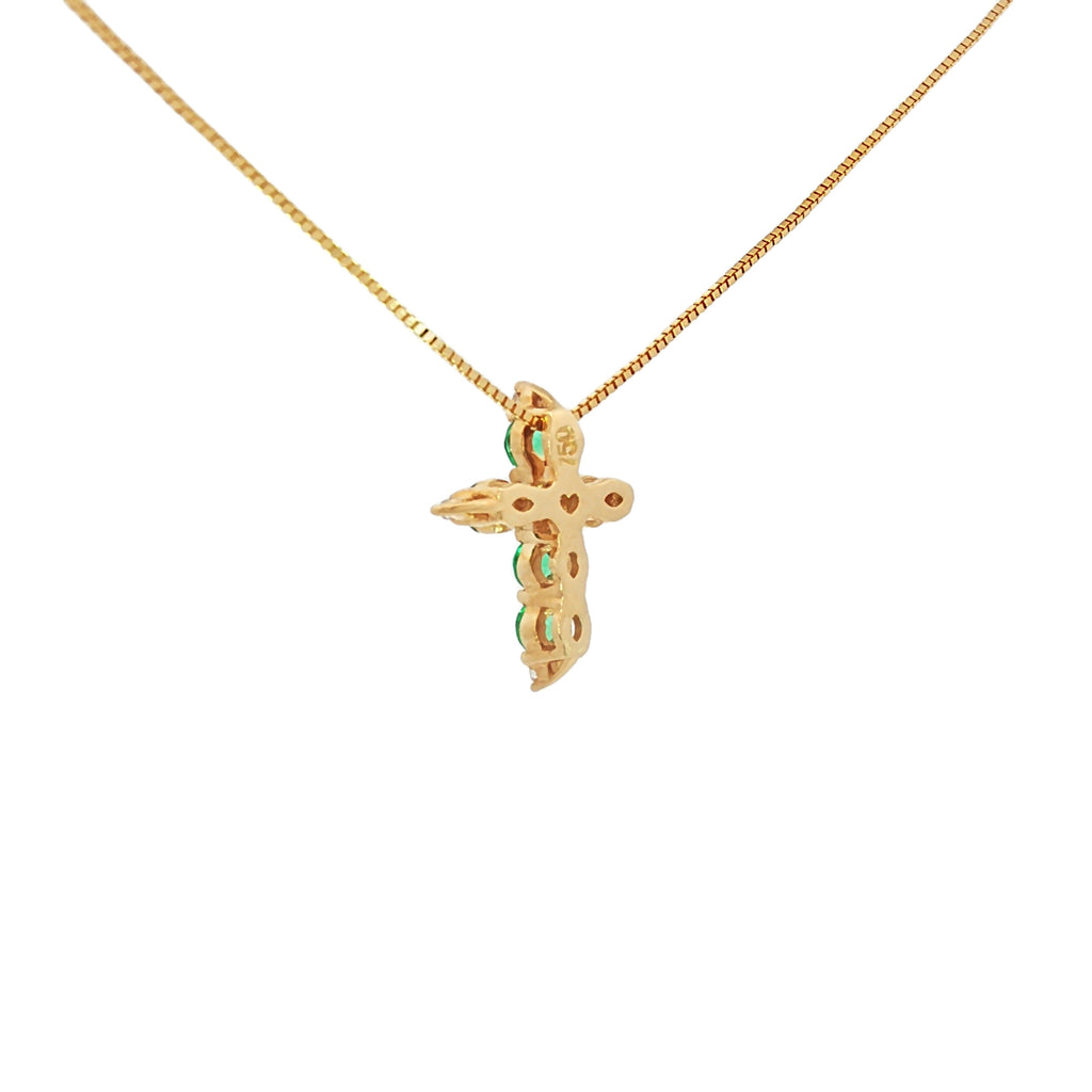 DIJE CRUZ ESMERALDAS Y DIAMANTES