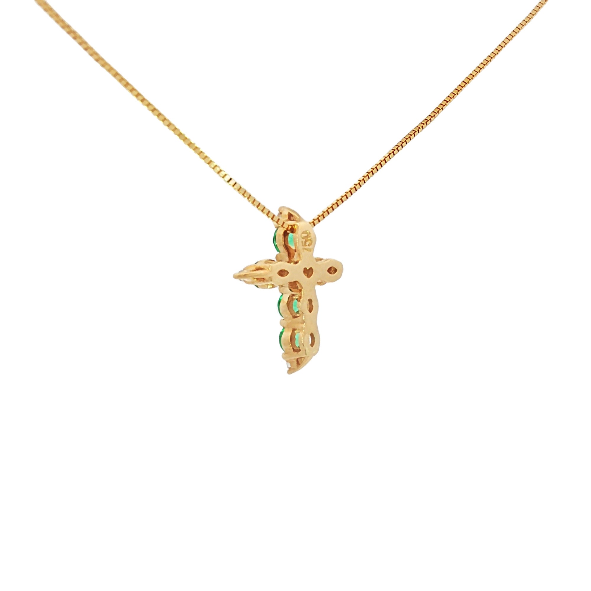 DIJE CRUZ ESMERALDAS Y DIAMANTES