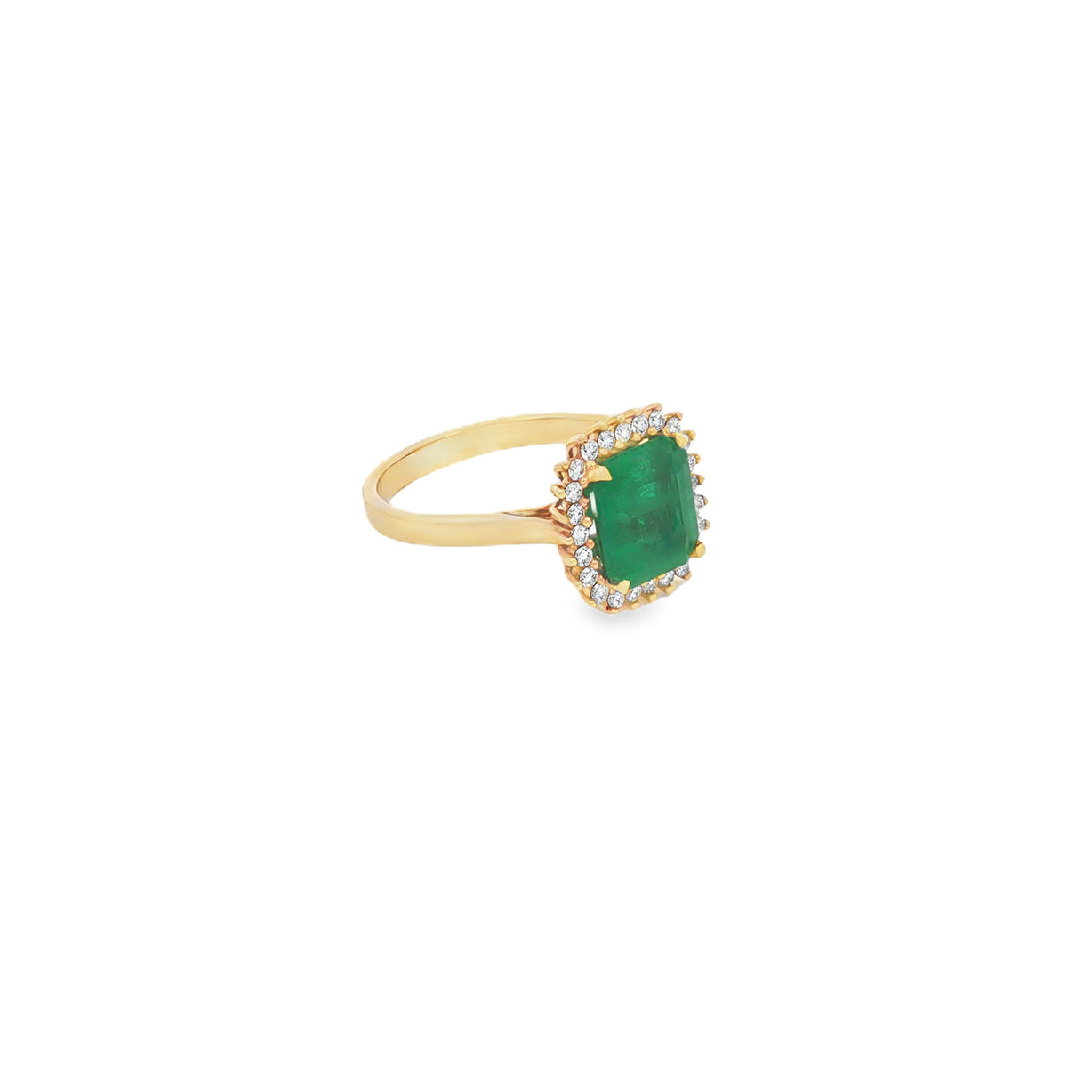ANILLO CON ESMERALDA Y DIAMANTES