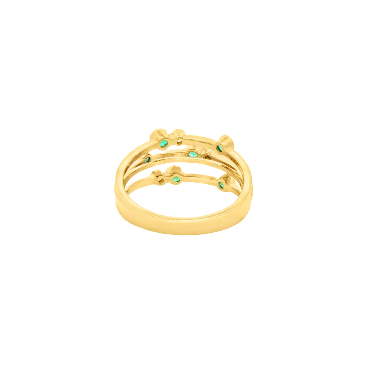 ANILLO CON ESMERALDA Y DIAMANTES EN CÍRCULOS