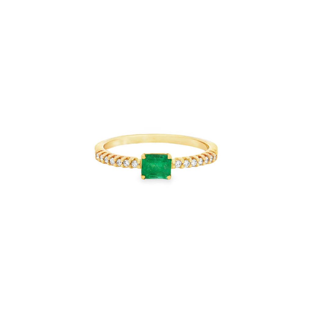 ANILLO CON ESMERALDA Y DIAMANTES