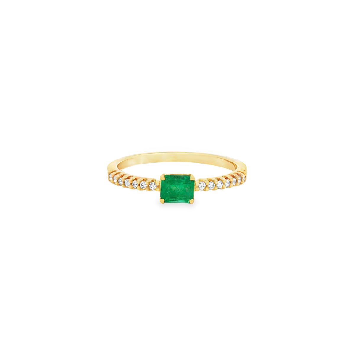 ANILLO CON ESMERALDA Y DIAMANTES