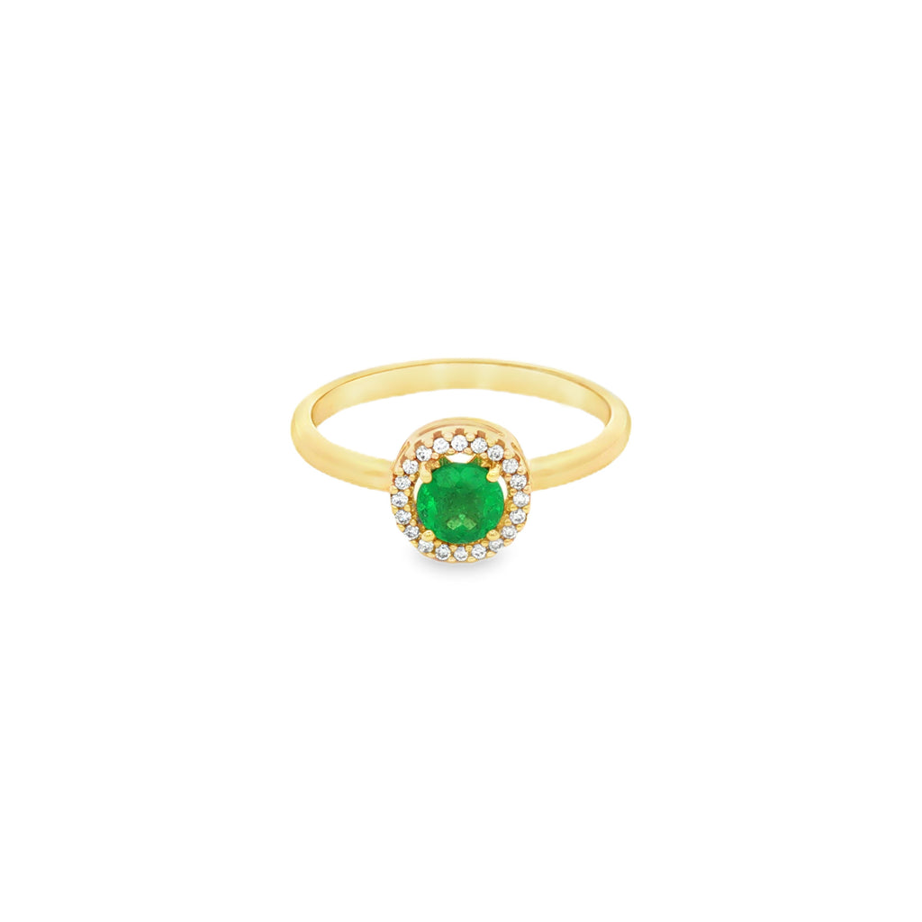 ANILLO CON ESMERALDA Y DIAMANTES