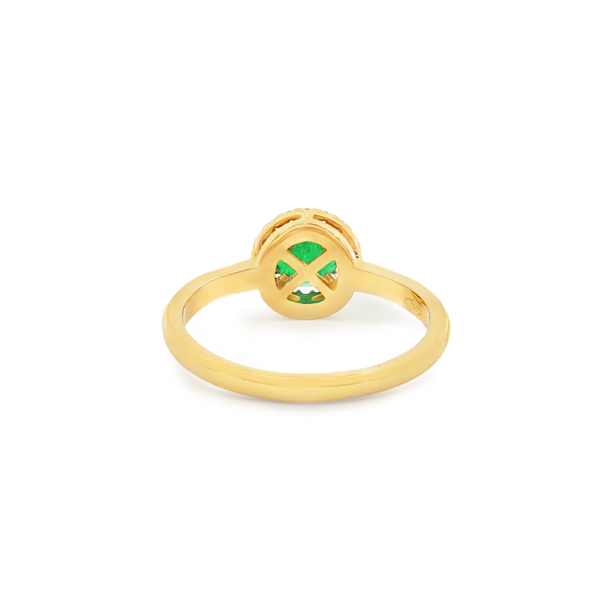 ANILLO FLOR CON ESMERALDA Y DIAMANTES