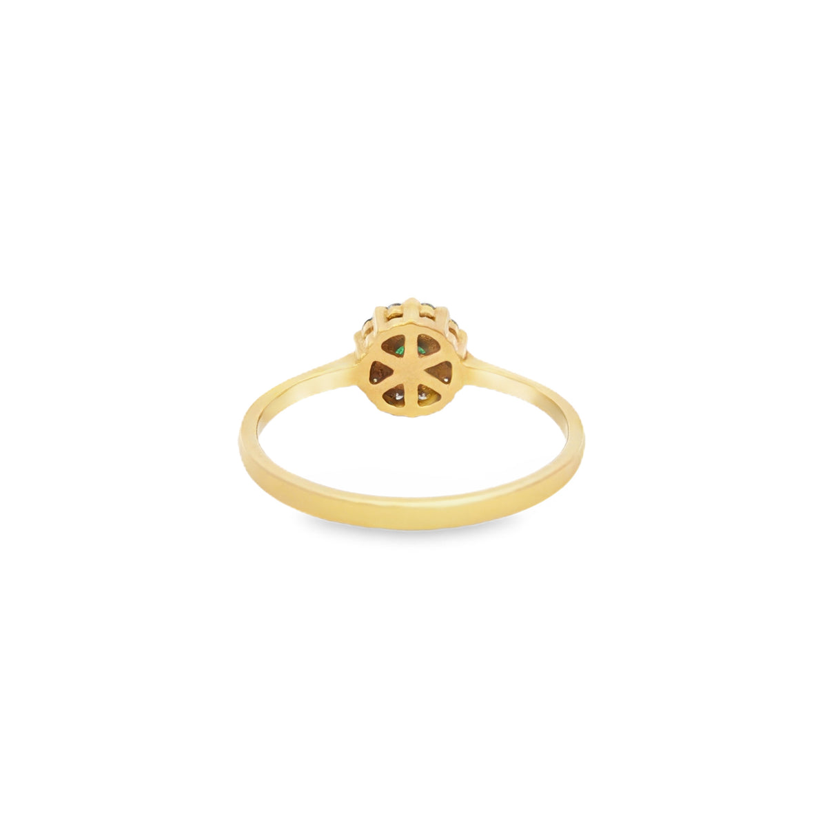 ANILLO FLOR DE ESMERALDA Y DIAMANTES