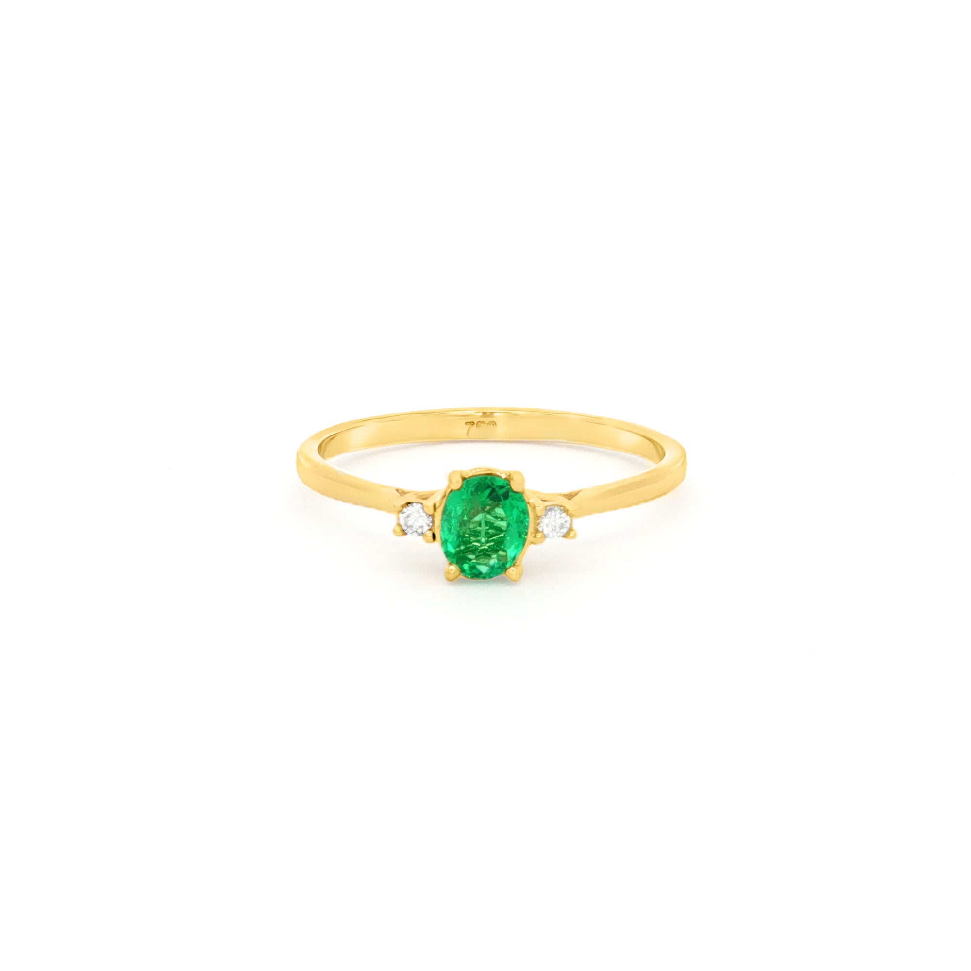ANILLO CON ESMERALDA Y DIAMANTES