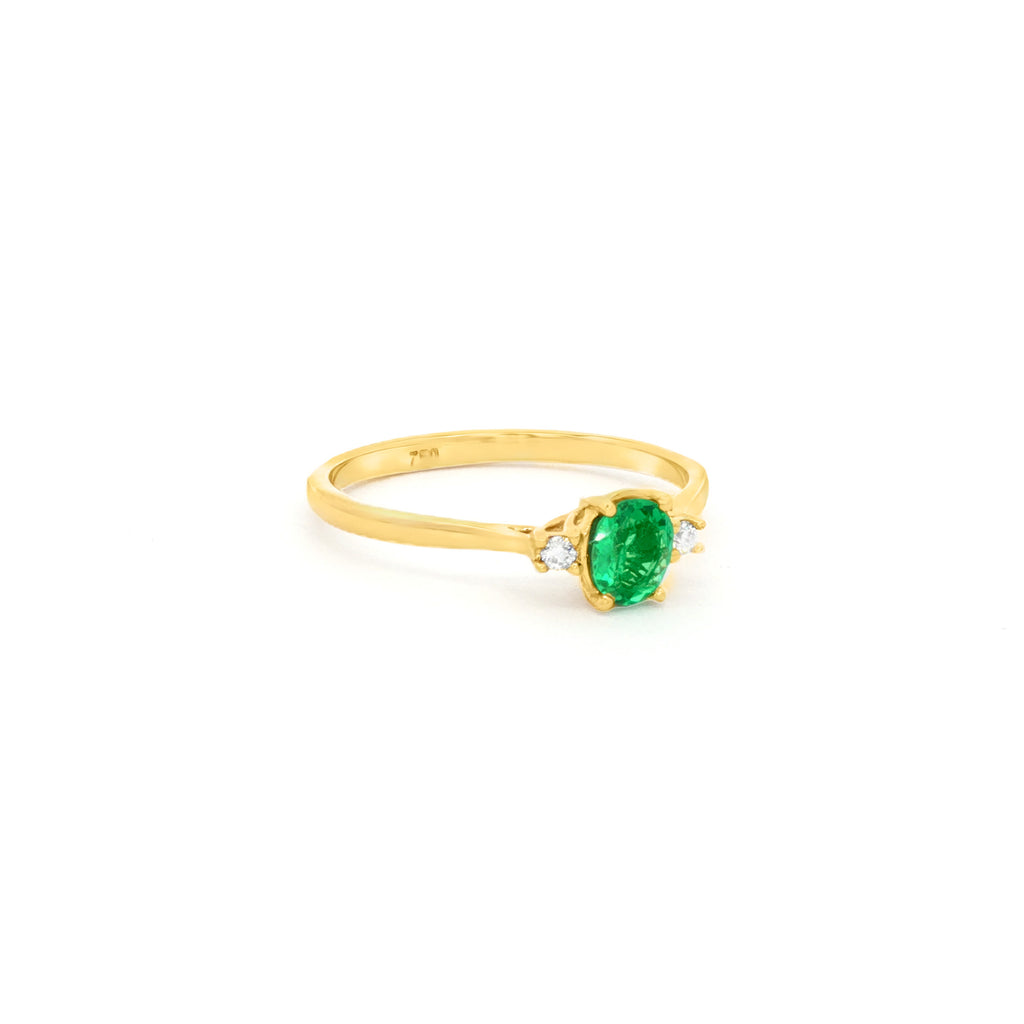 ANILLO CON ESMERALDA Y DIAMANTES