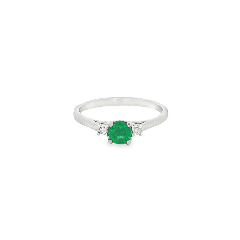 ANILLO CON ESMERALDA Y DIAMANTES