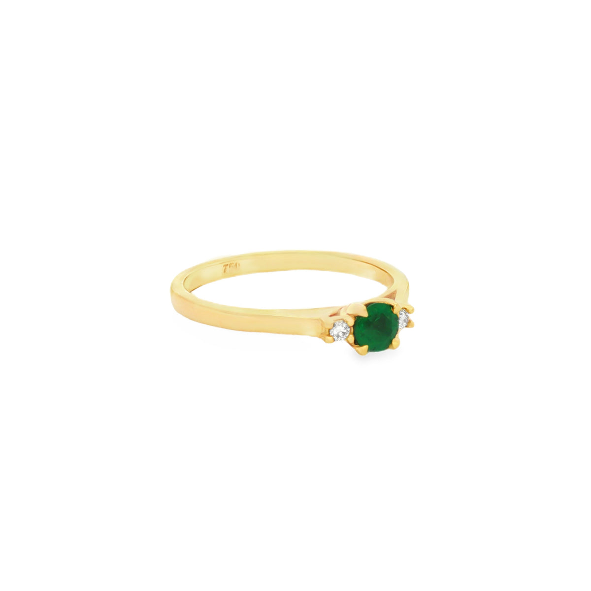 ANILLO CON ESMERALDA Y DIAMANTES