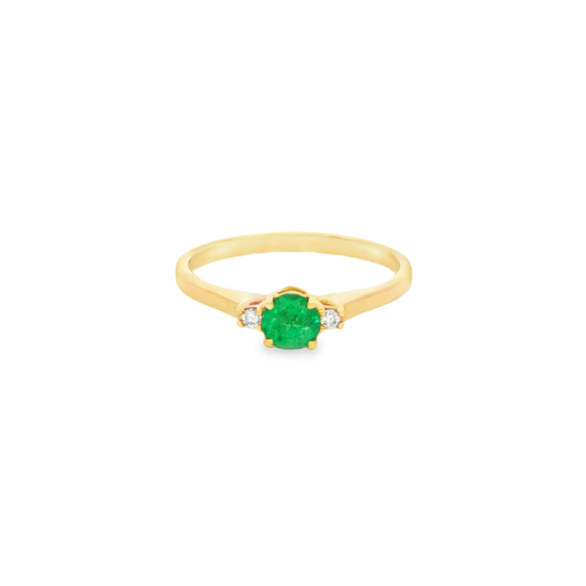 ANILLO CON ESMERALDA Y DIAMANTES