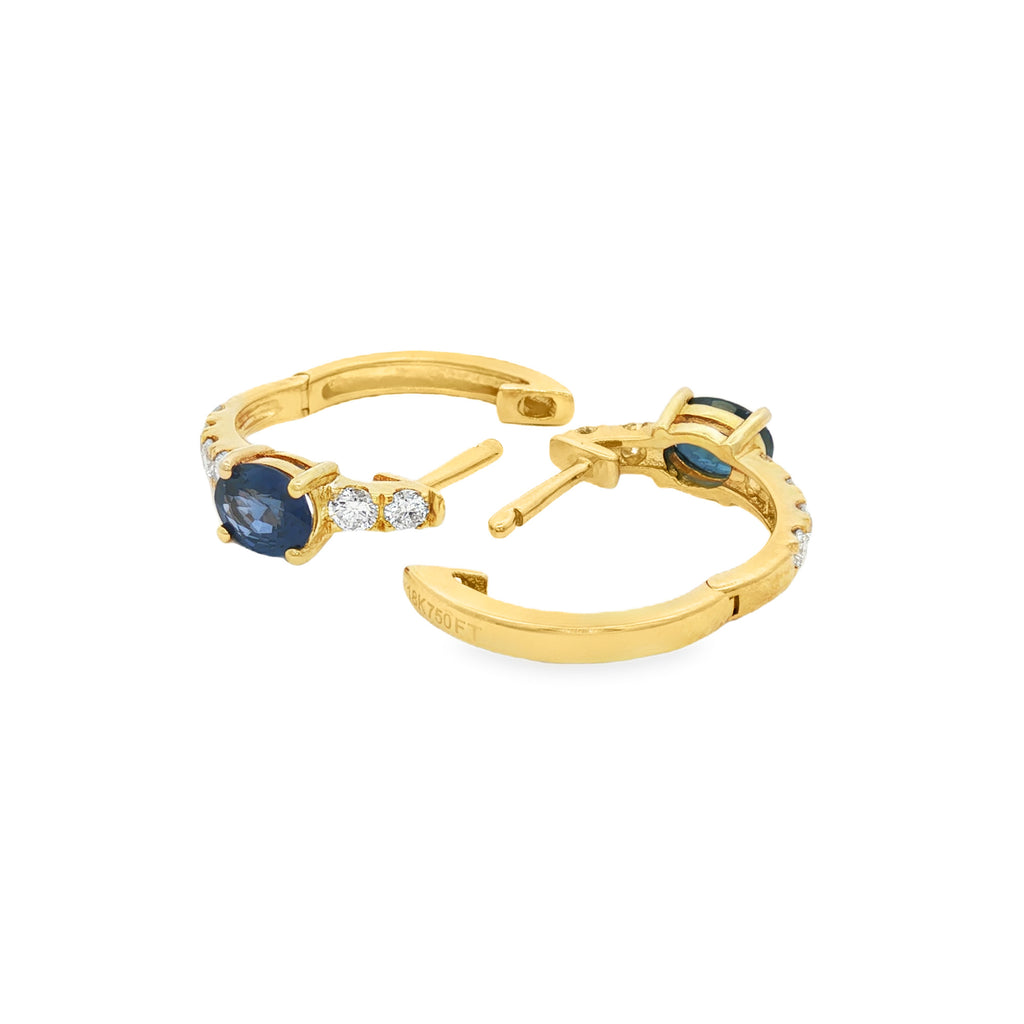 CANDONGAS OVAL DE ZAFIROS Y DIAMANTES