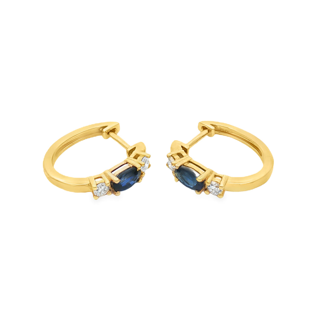 CANDONGAS OVAL DE ZAFIROS Y DIAMANTES