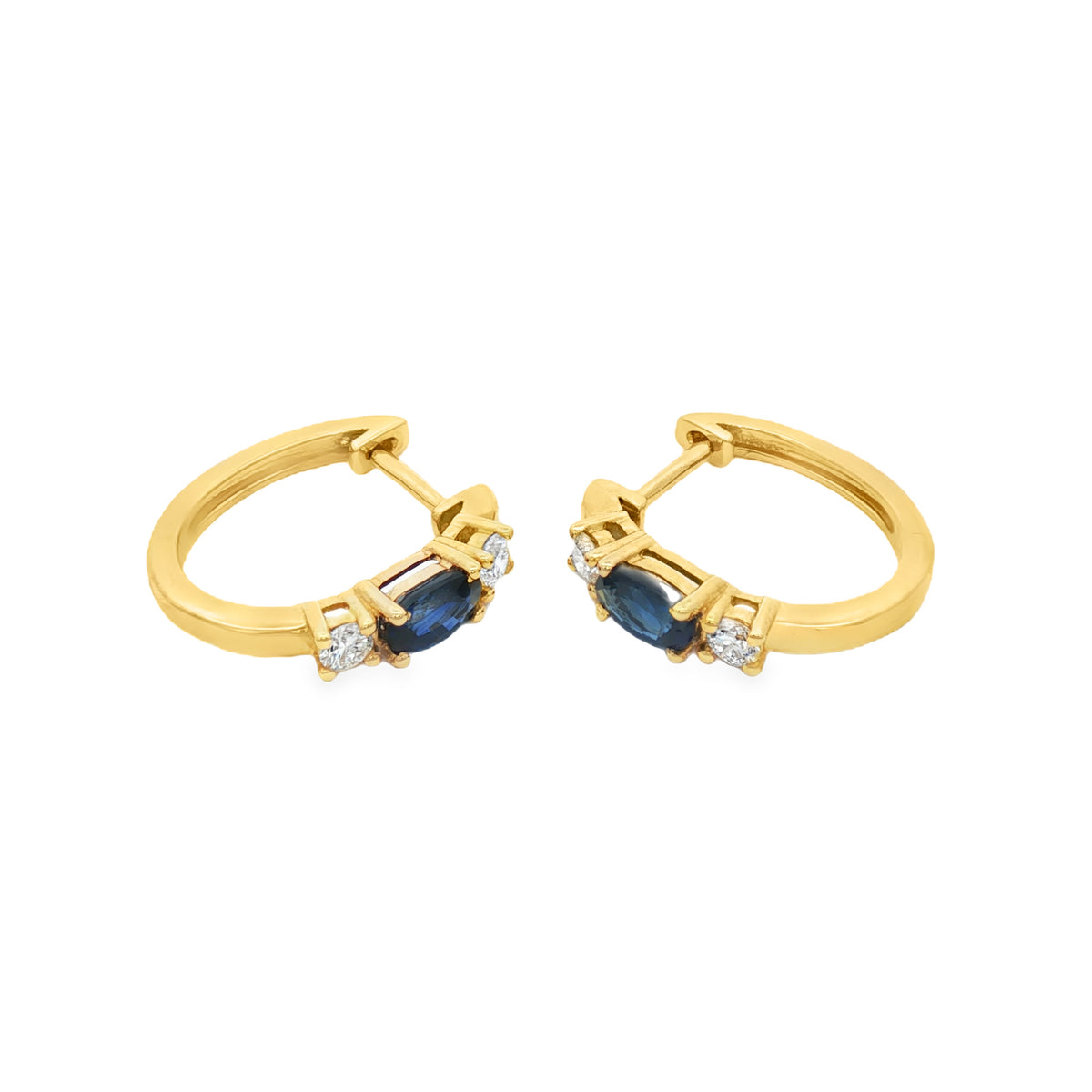 CANDONGAS OVAL DE ZAFIROS Y DIAMANTES