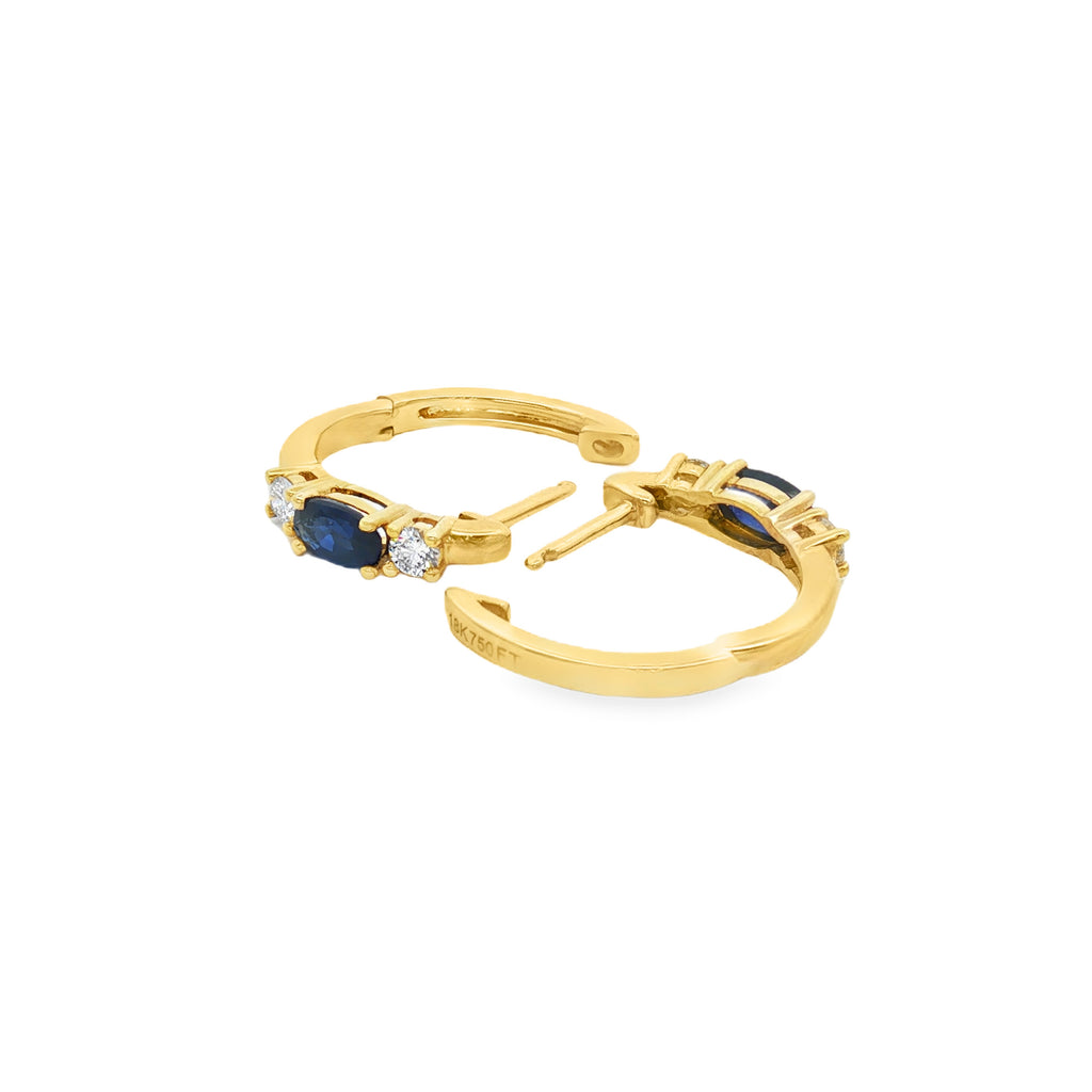CANDONGAS OVAL DE ZAFIROS Y DIAMANTES