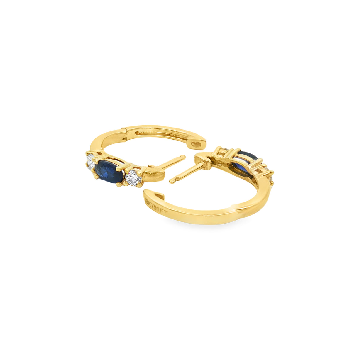 CANDONGAS OVAL DE ZAFIROS Y DIAMANTES