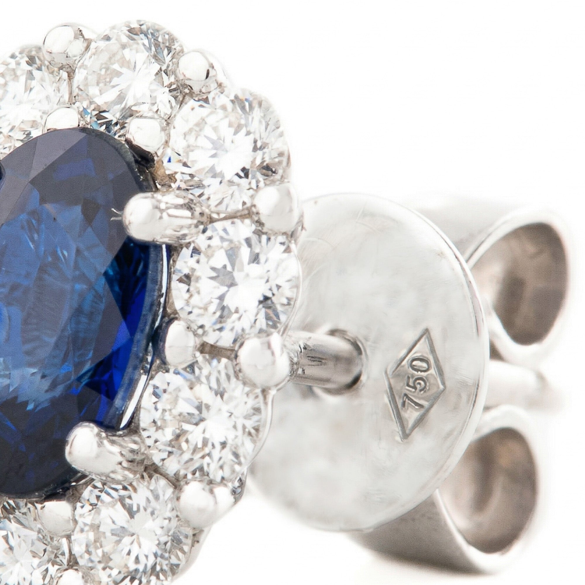 ARETES FLOR CON ZAFIROS Y DIAMANTES