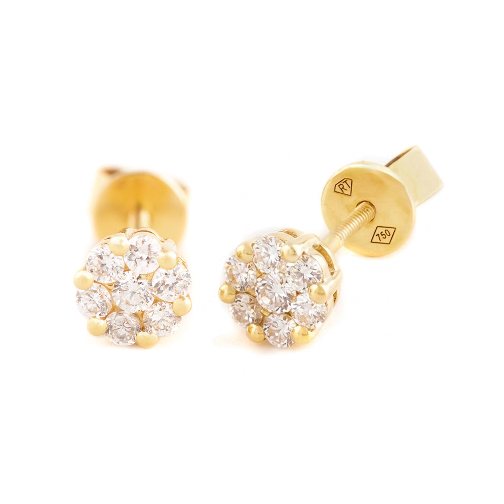 ARETES FLOR CON DIAMANTES