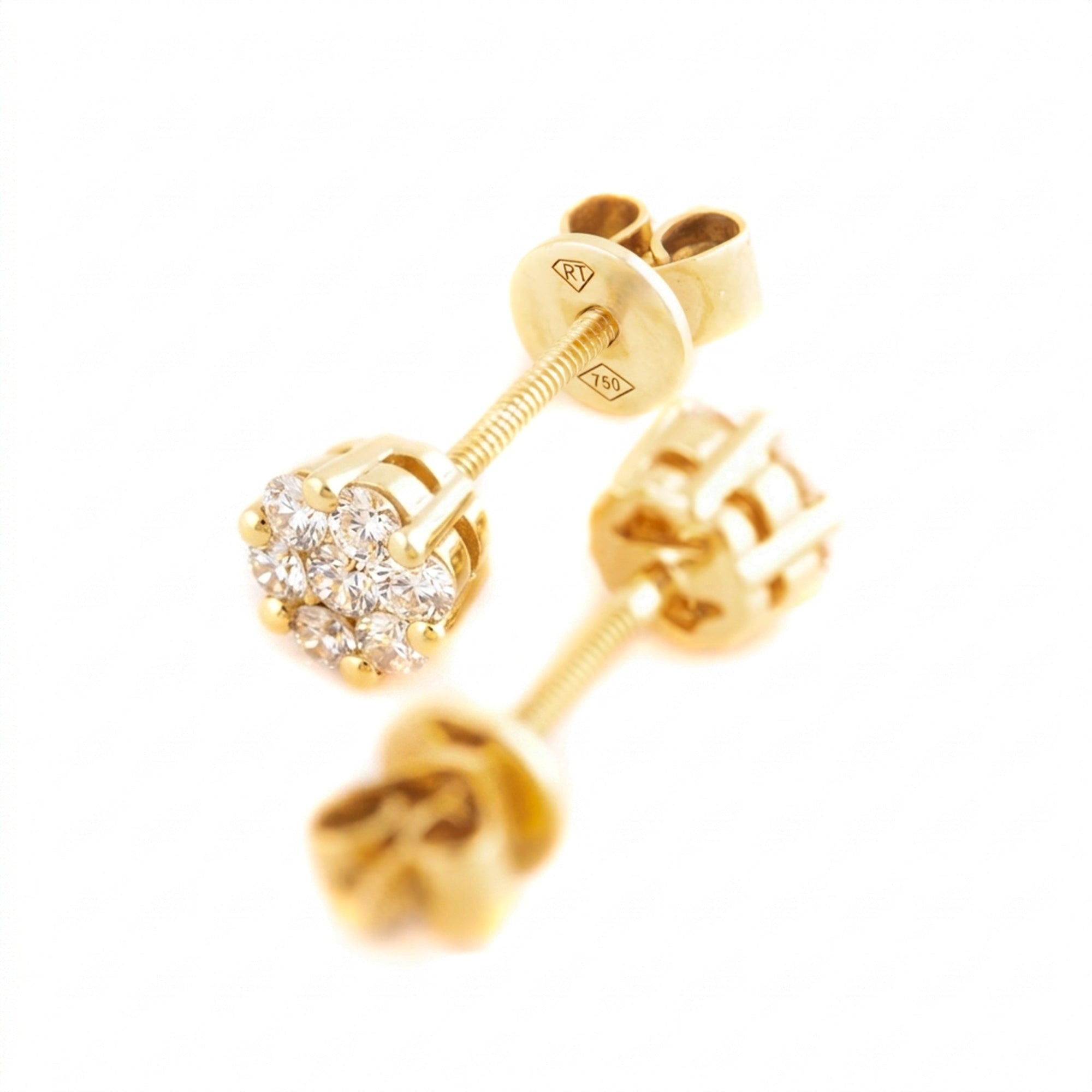 ARETES FLOR CON DIAMANTES