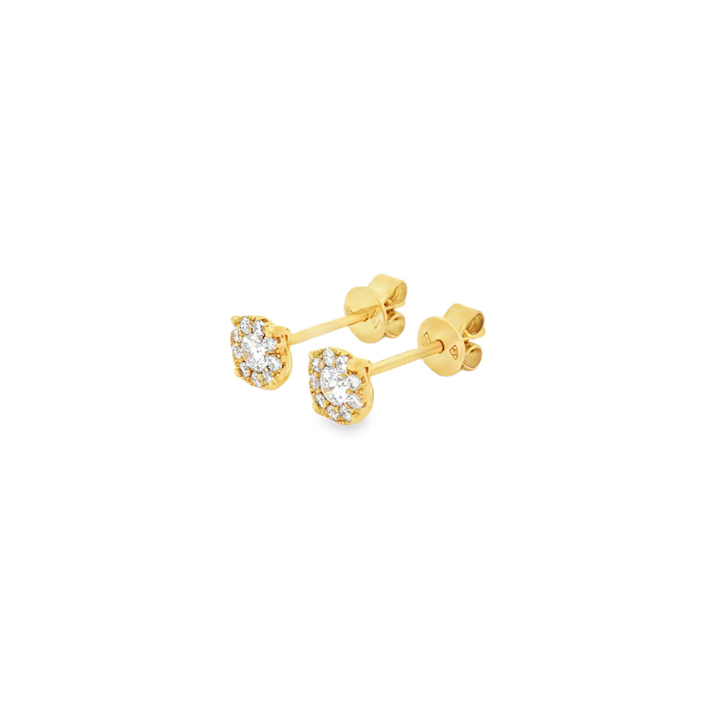 ARETES FLOR CON DIAMANTES