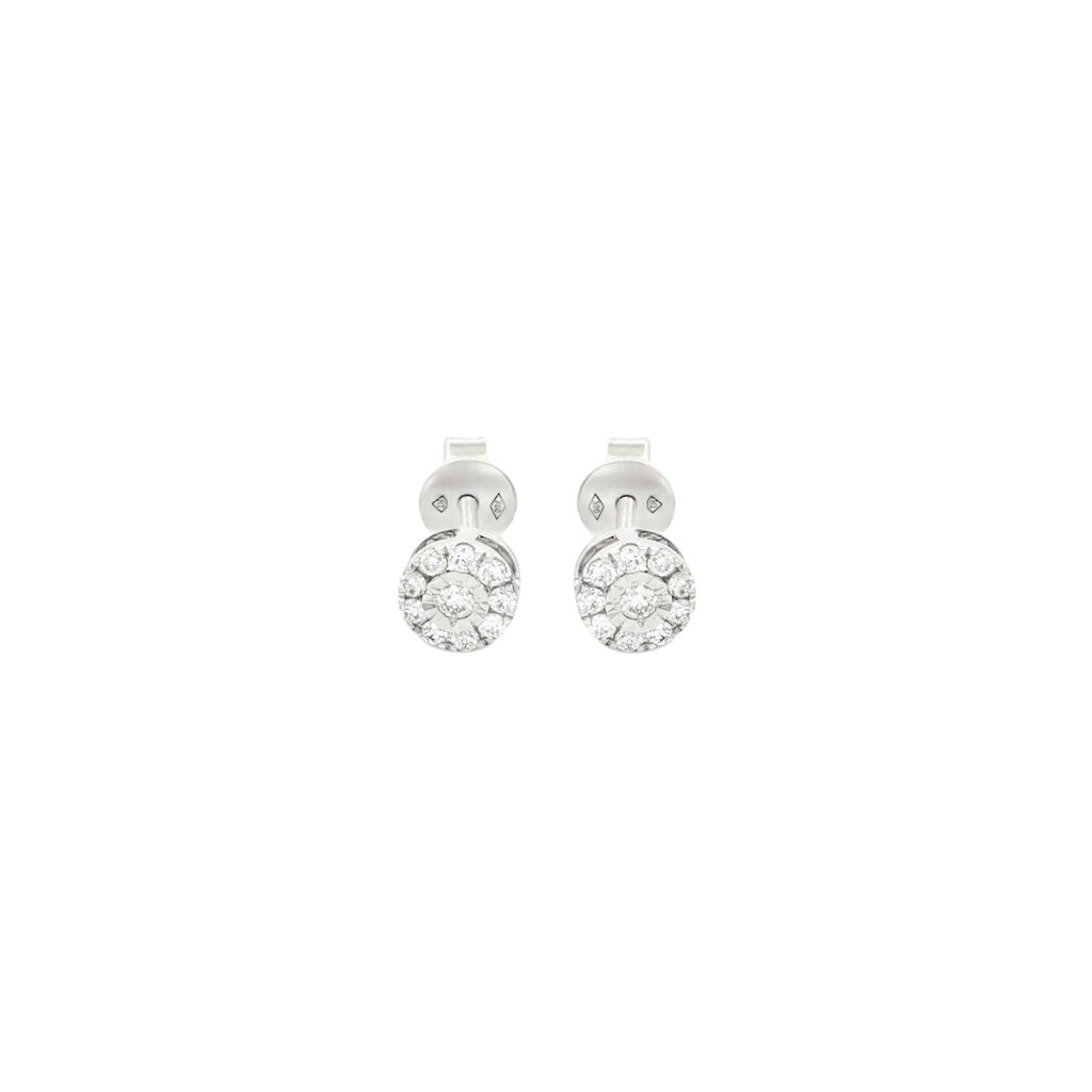 ARETES FLOR DE DIAMANTES CON ROSCA