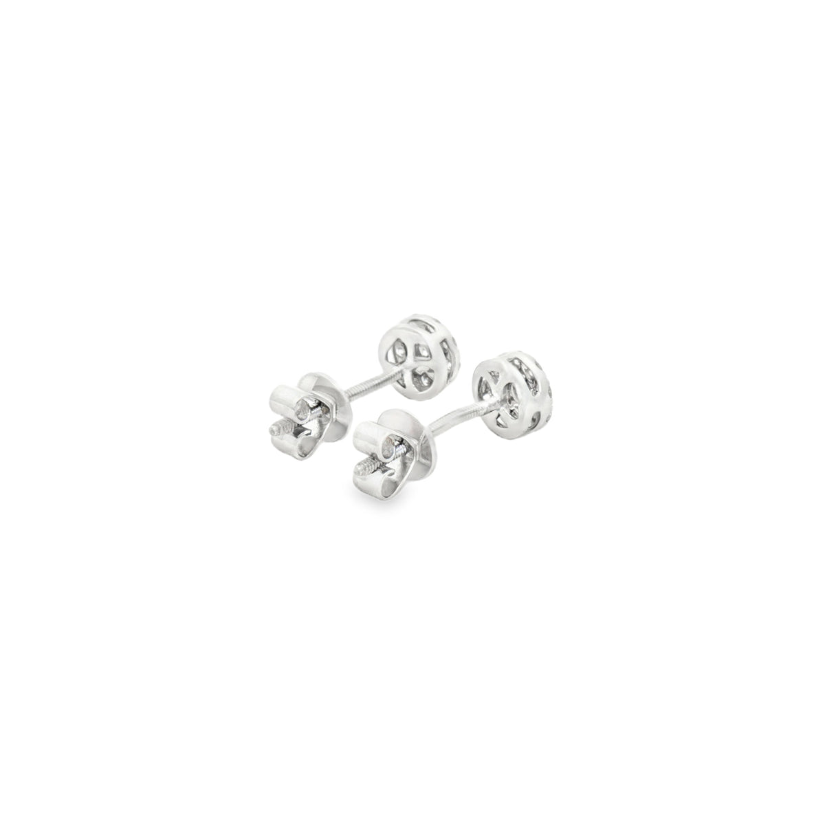 ARETES FLOR DE DIAMANTES CON ROSCA