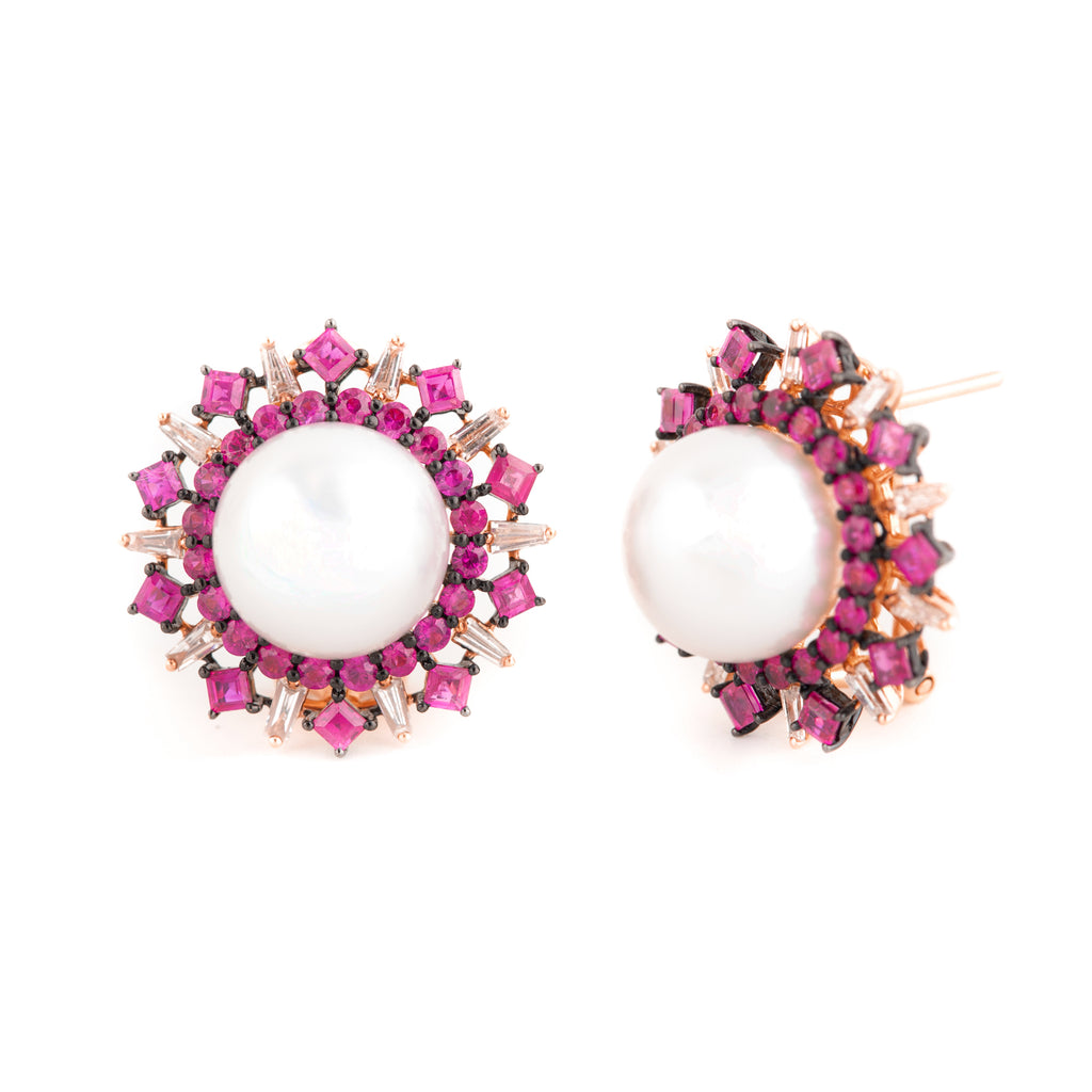 ARETES FLOR PERLA
