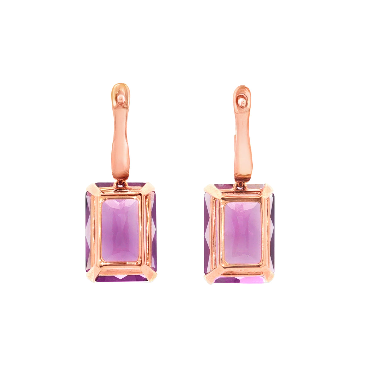 ARETES CON AMATISTAS Y DIAMANTES