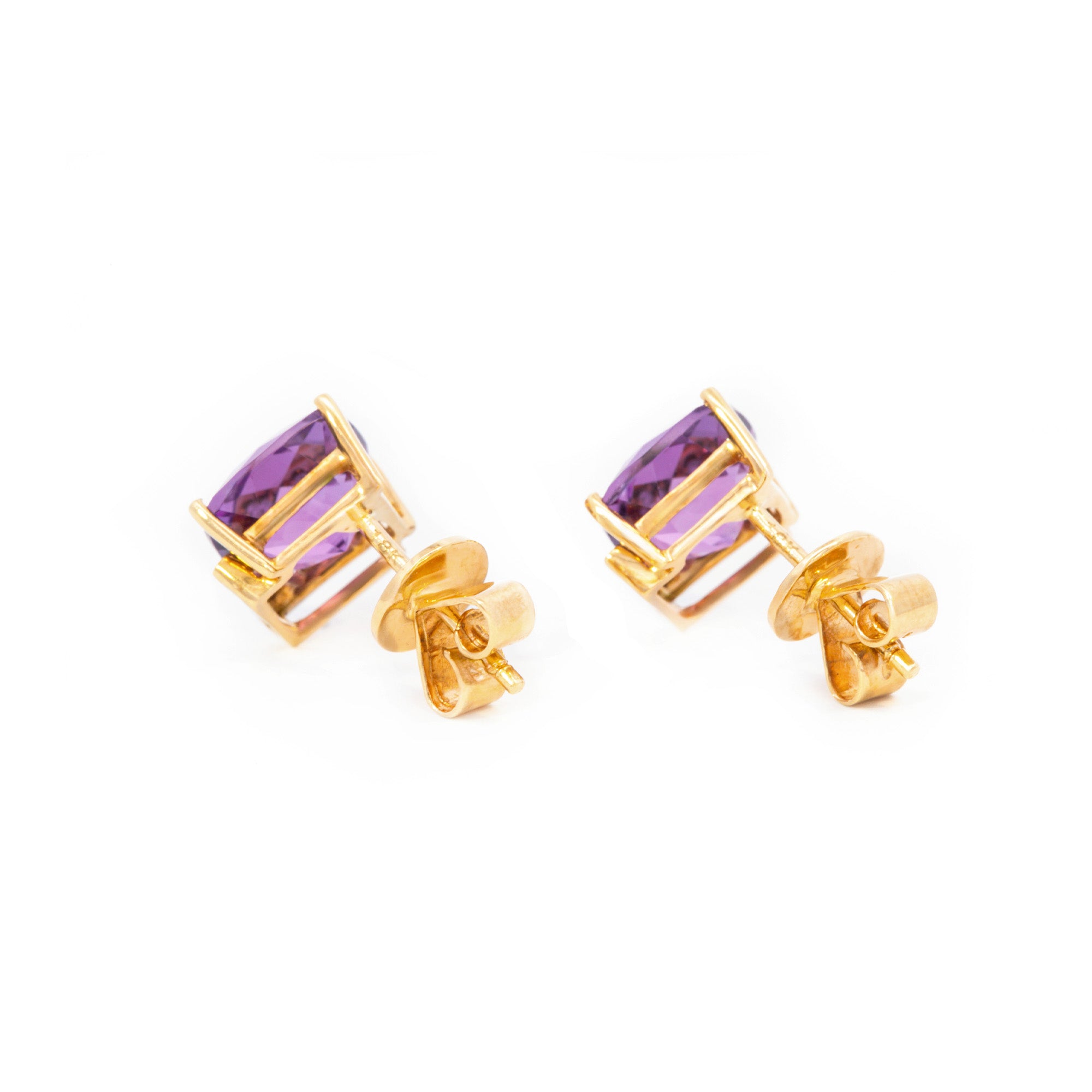 ARETES AMATISTA ROMBO DIAMANTES