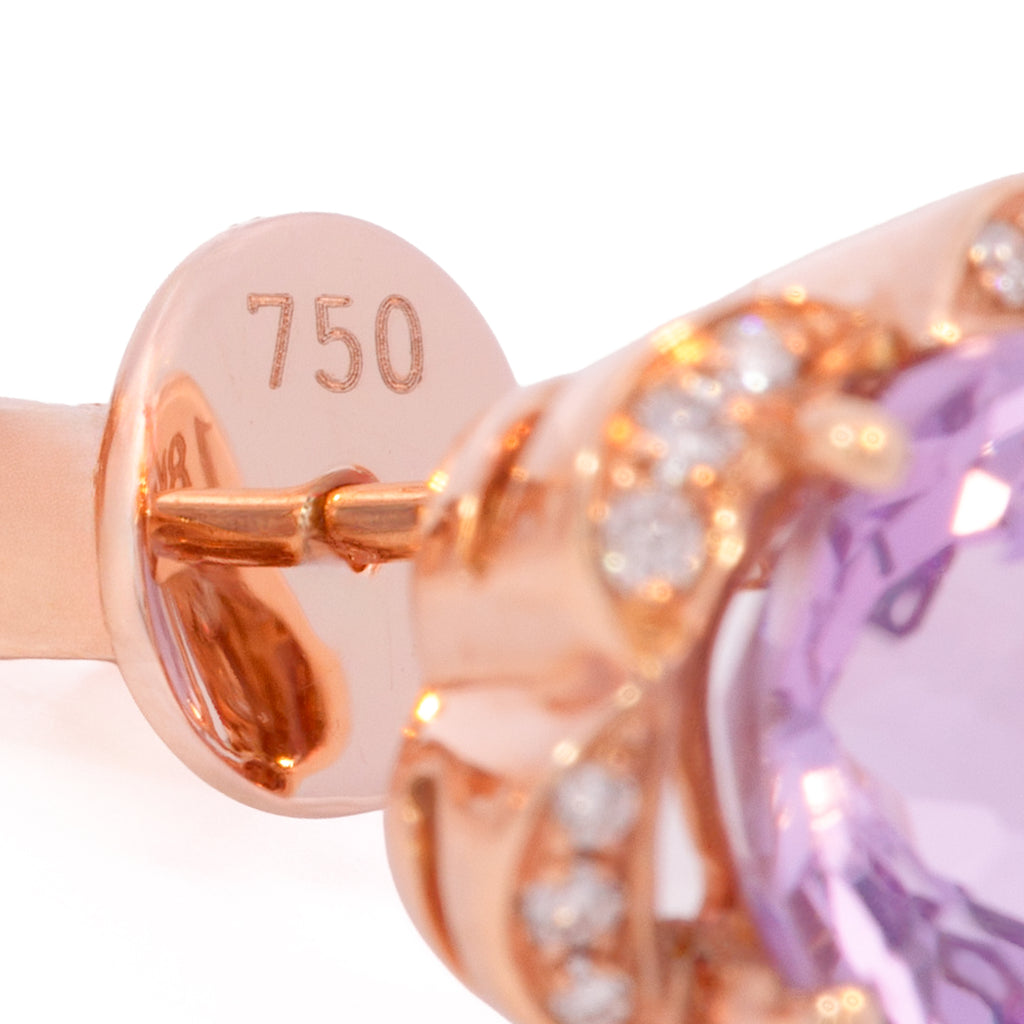 ARETES FLOR AMATISTA DIAMANTES