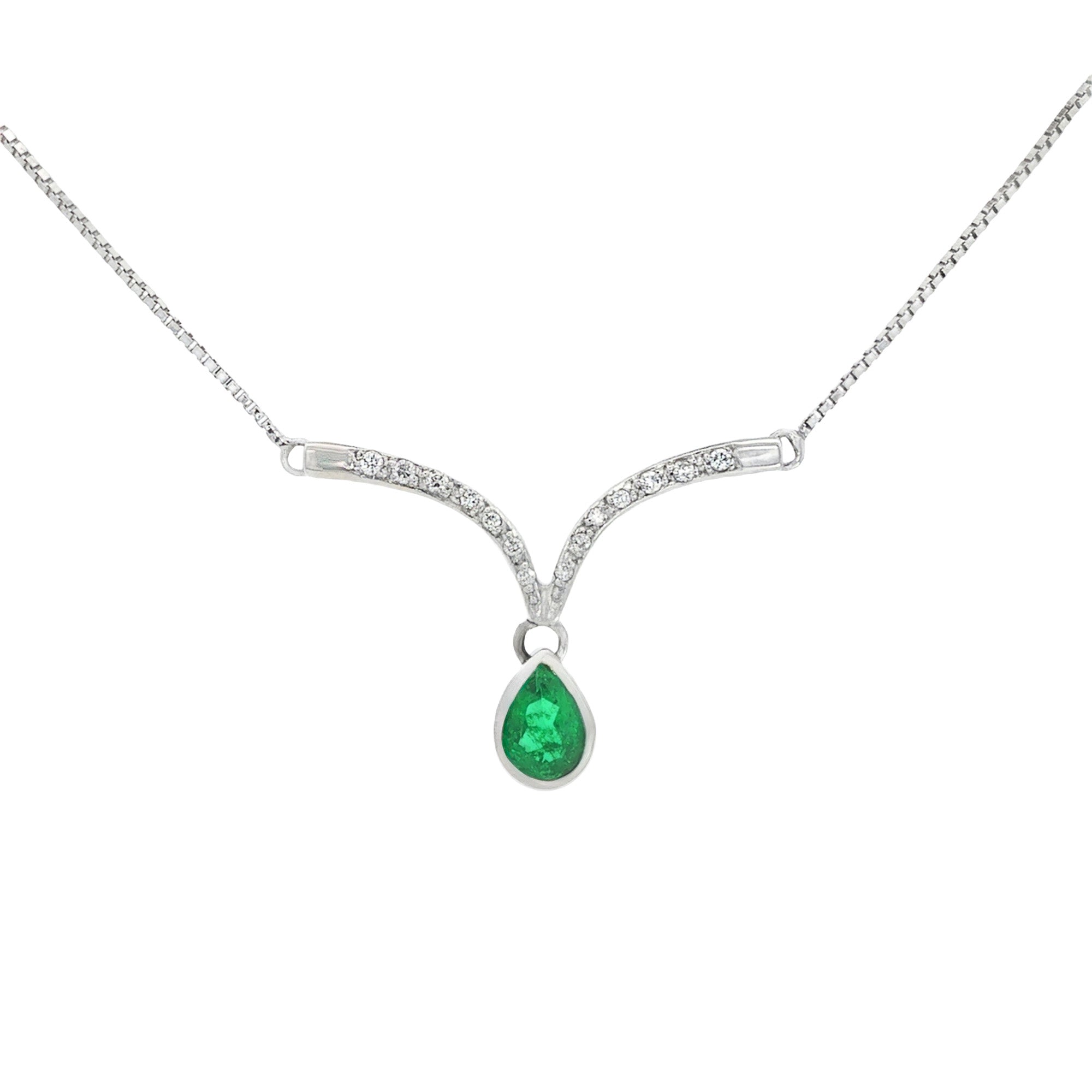 GARGANTILLA GOTA ESMERALDA Y DIAMANTES