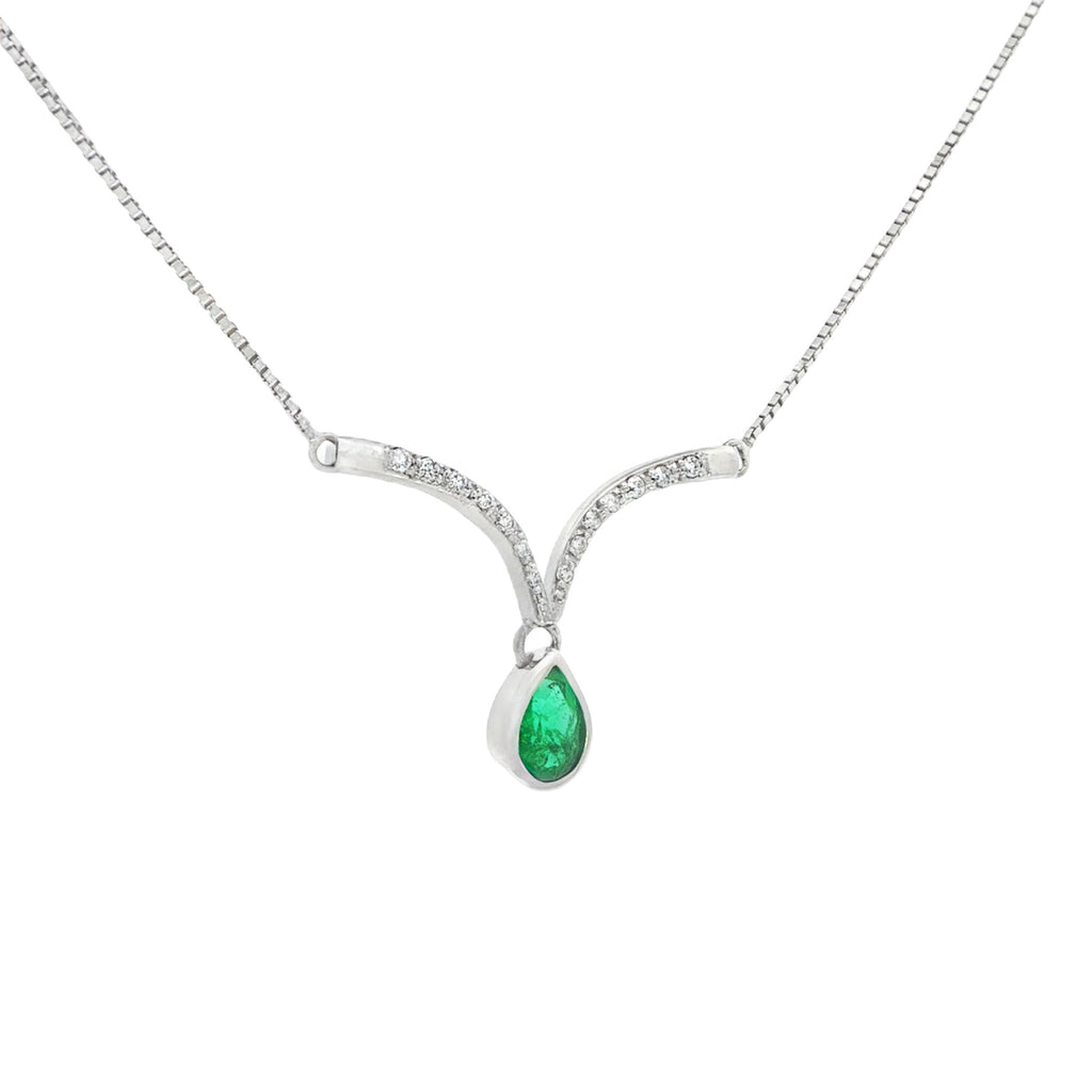 GARGANTILLA GOTA ESMERALDA Y DIAMANTES