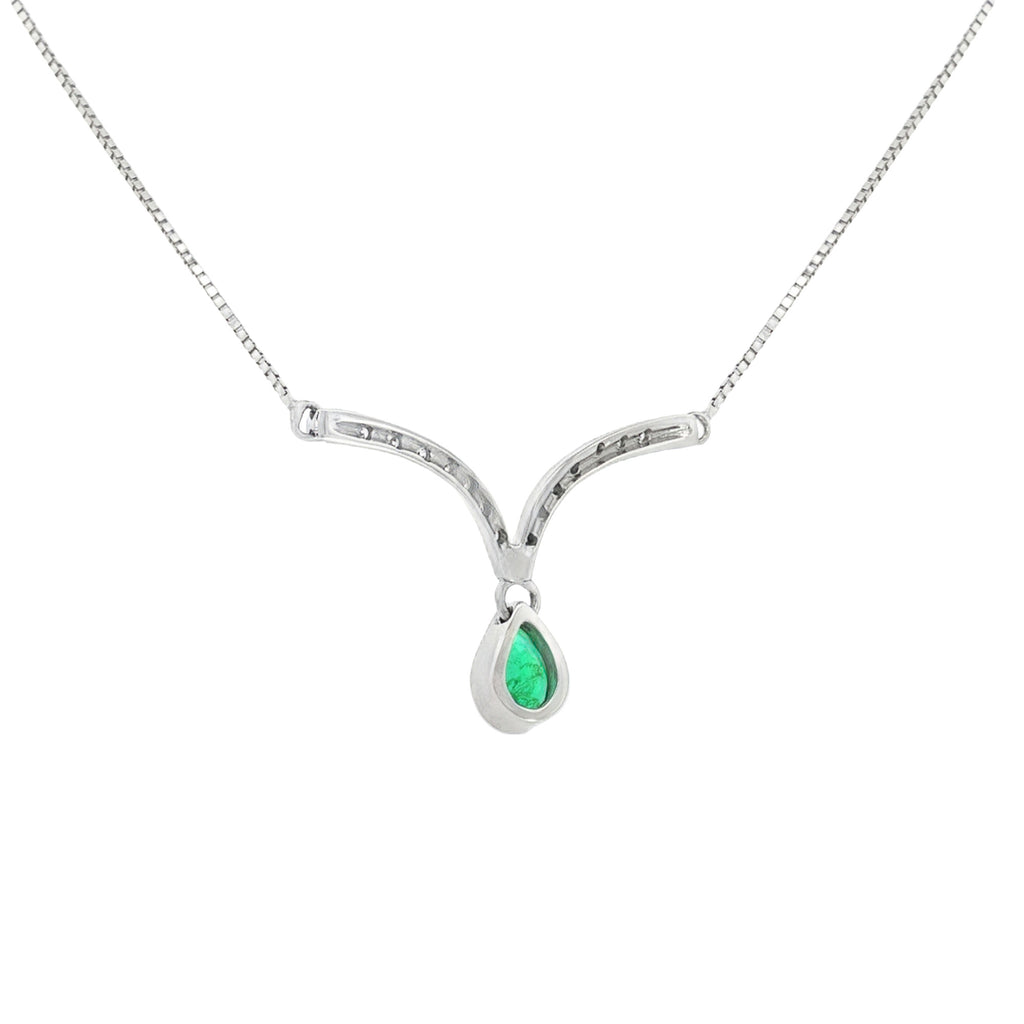 GARGANTILLA GOTA ESMERALDA Y DIAMANTES
