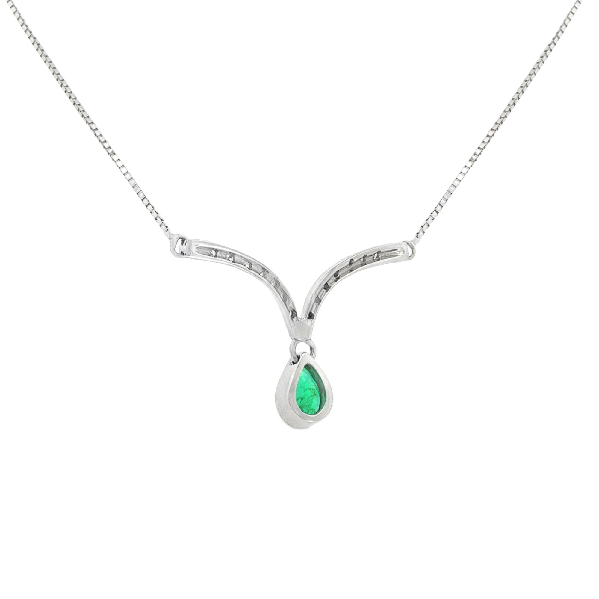 GARGANTILLA GOTA ESMERALDA Y DIAMANTES