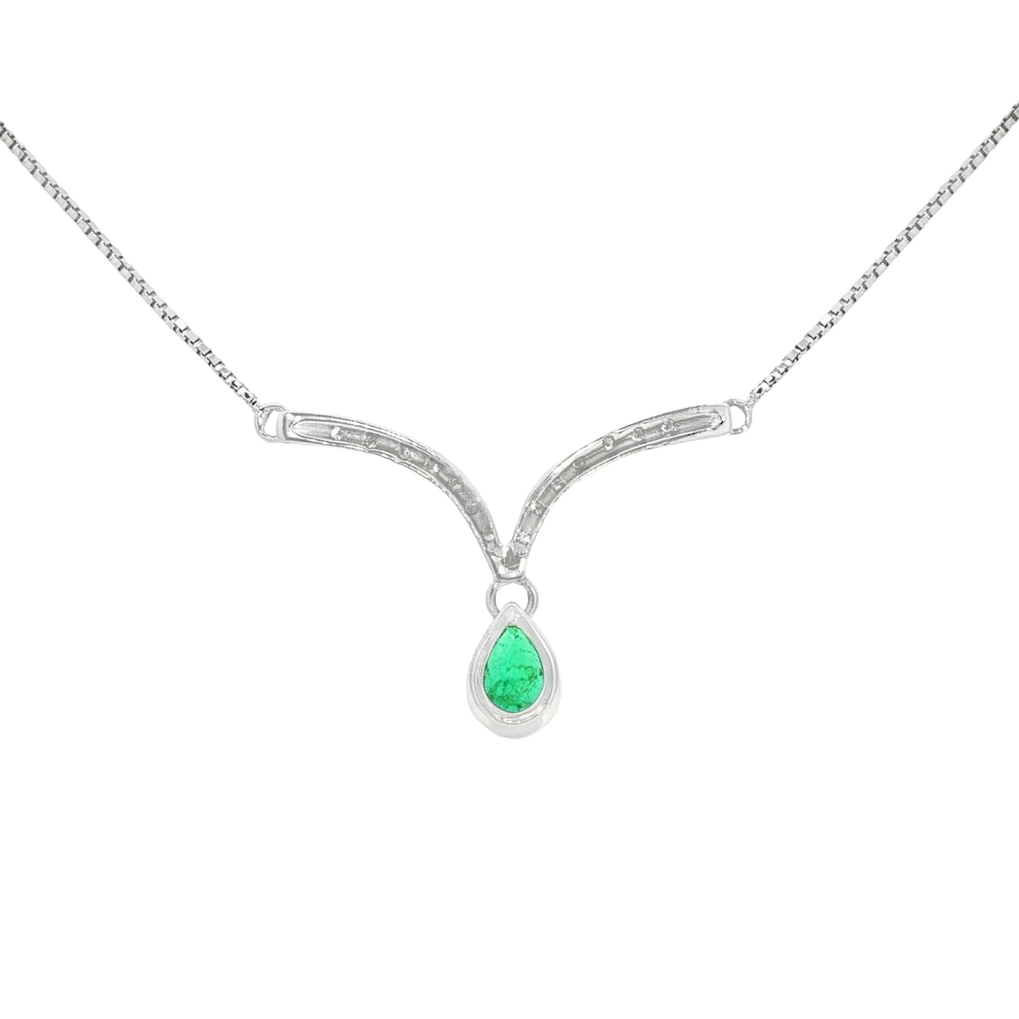 GARGANTILLA GOTA ESMERALDA Y DIAMANTES