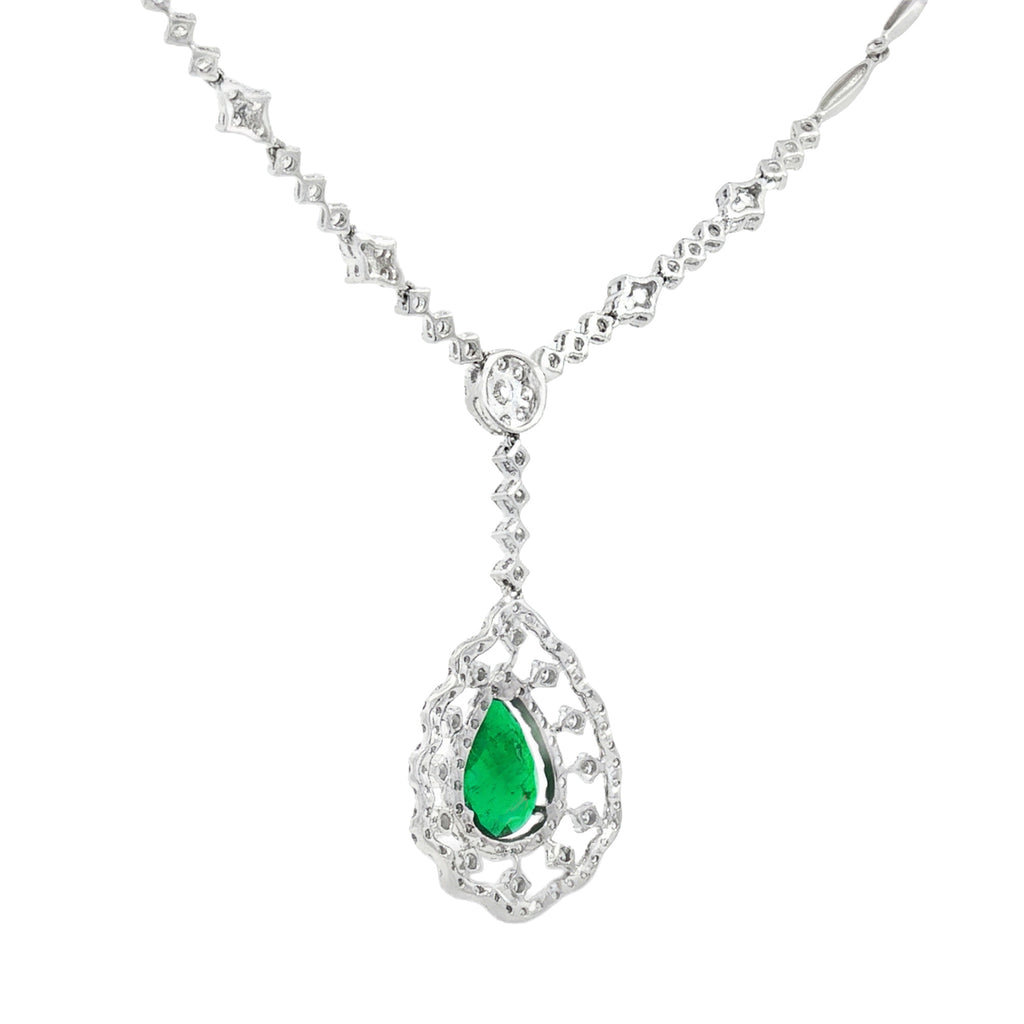 GARGANTILLA GOTA DE ESMERALDA Y DIAMANTES