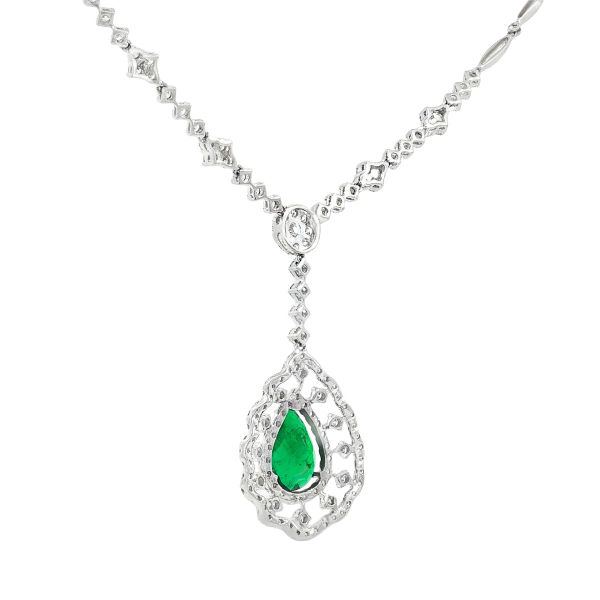 GARGANTILLA GOTA DE ESMERALDA Y DIAMANTES