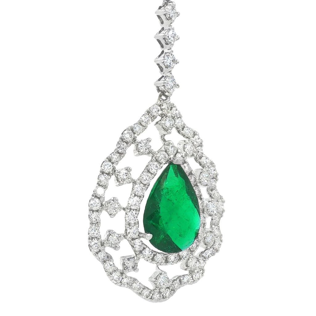 GARGANTILLA GOTA DE ESMERALDA Y DIAMANTES