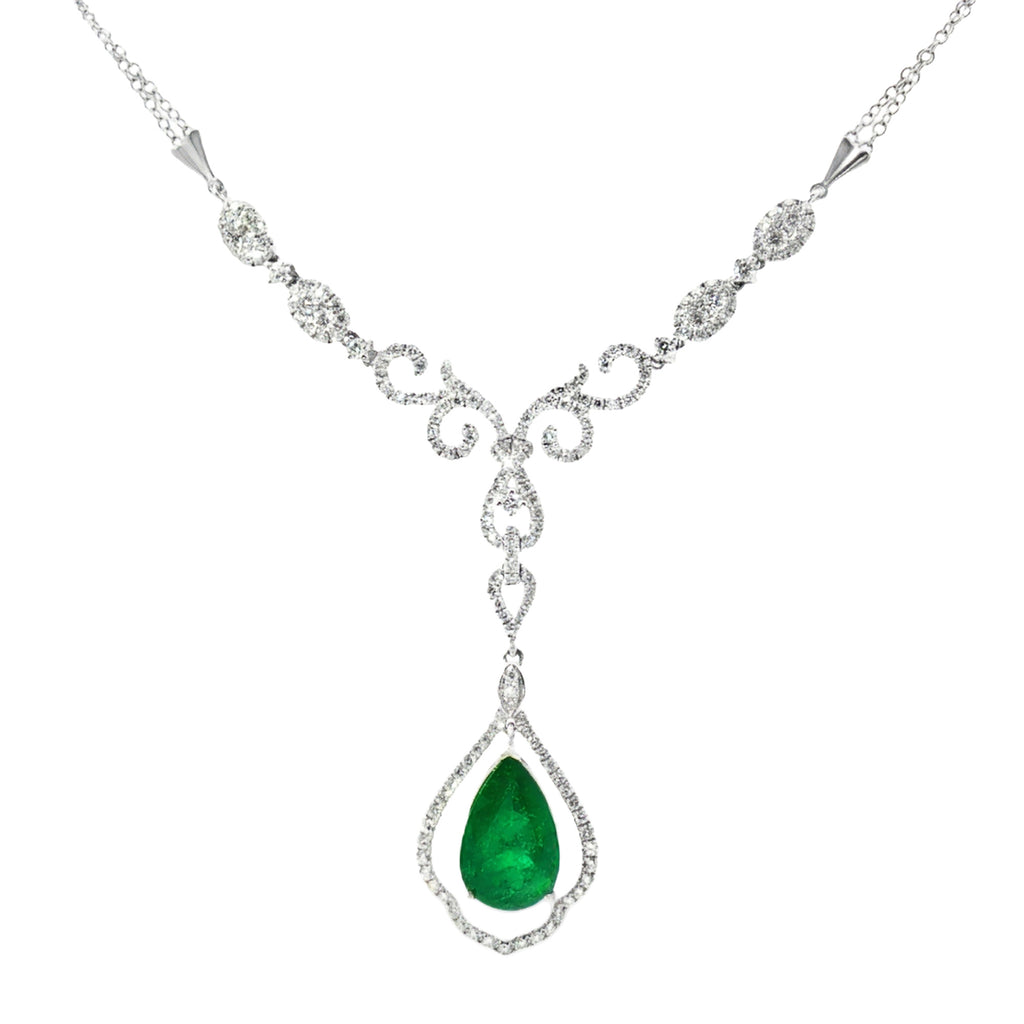 GARGANTILLA CON ESMERALDA Y DIAMANTES