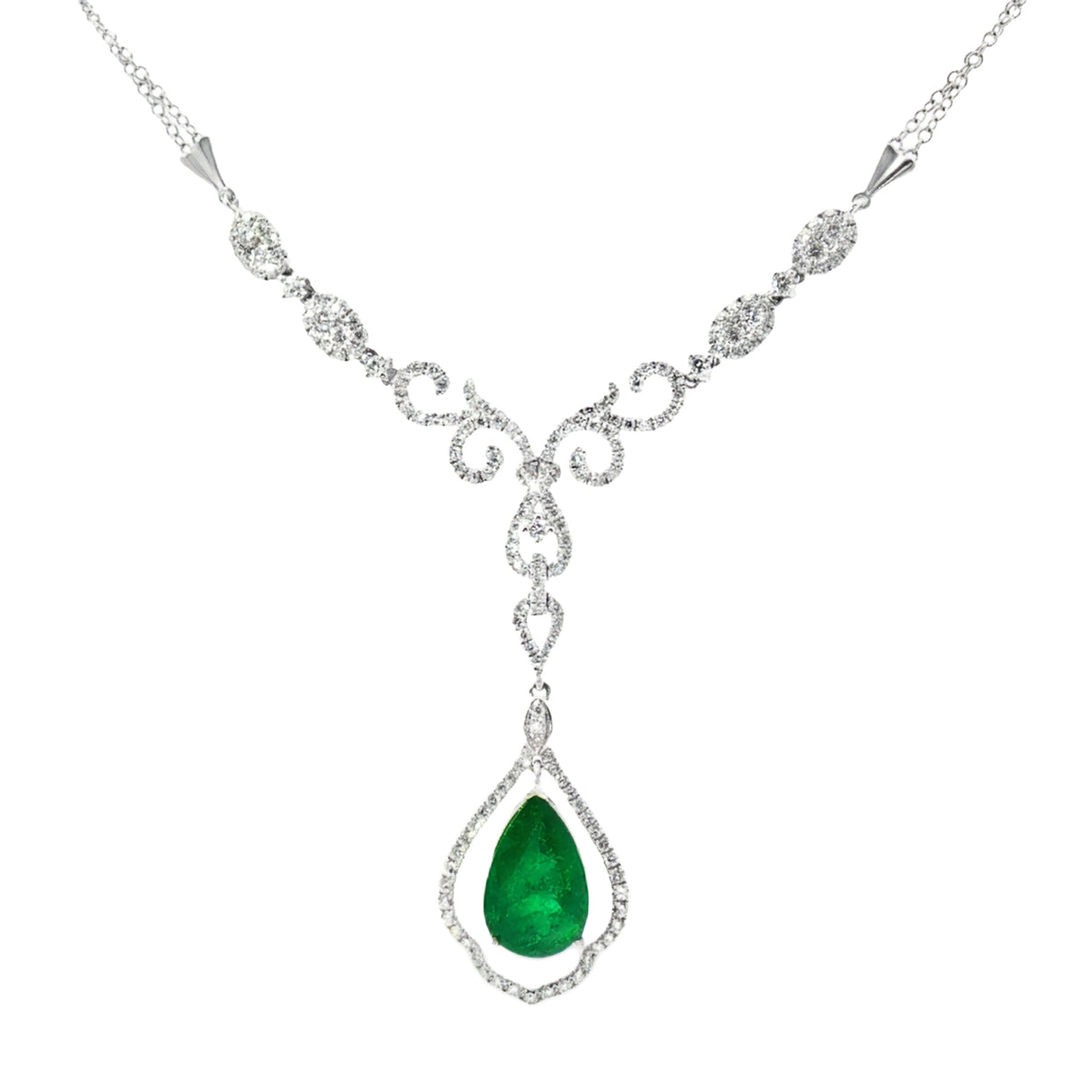GARGANTILLA CON ESMERALDA Y DIAMANTES
