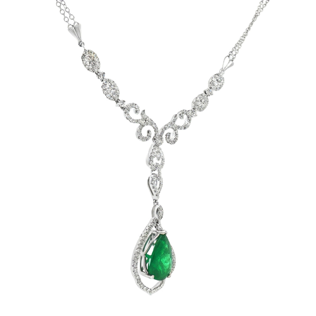 GARGANTILLA CON ESMERALDA Y DIAMANTES
