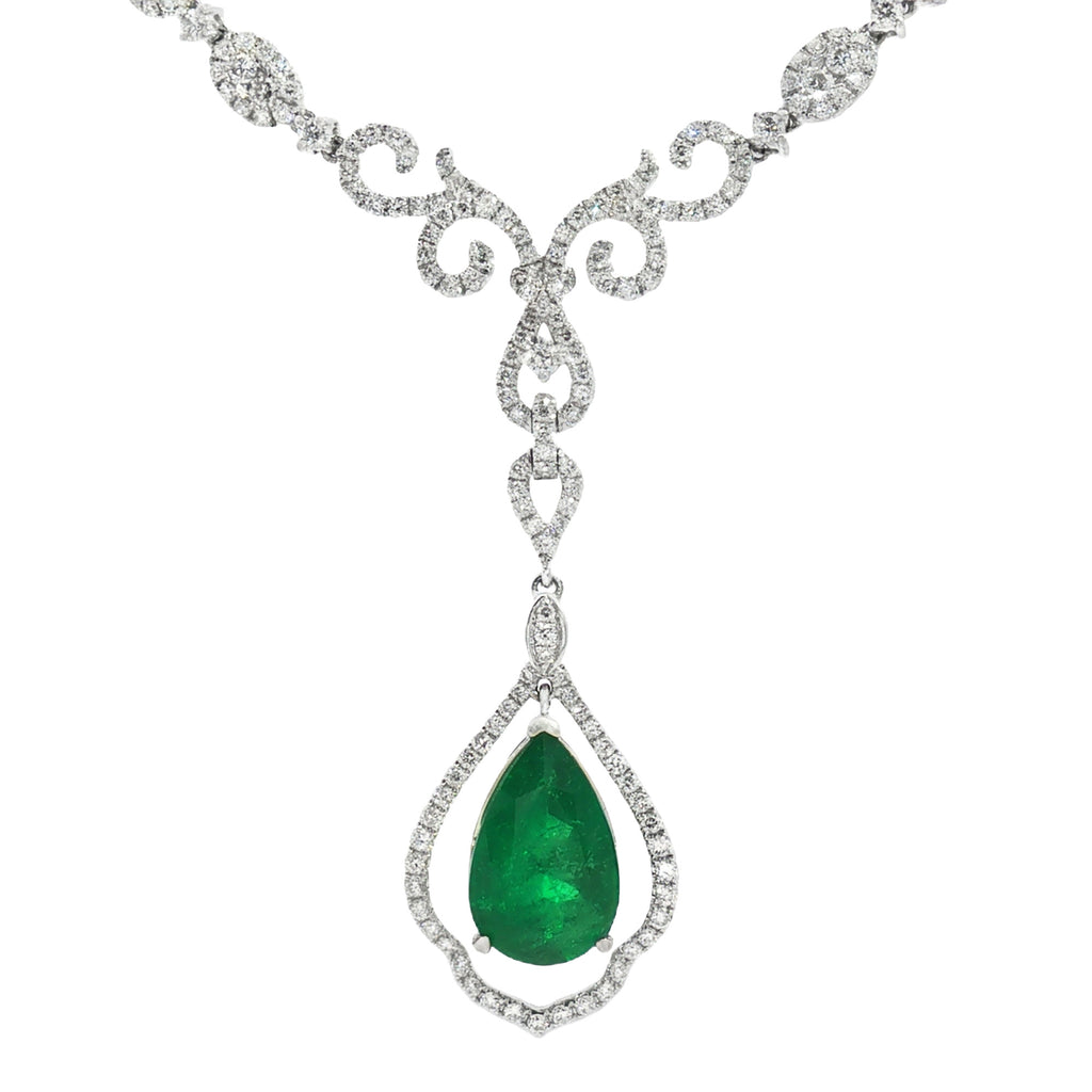 GARGANTILLA CON ESMERALDA Y DIAMANTES