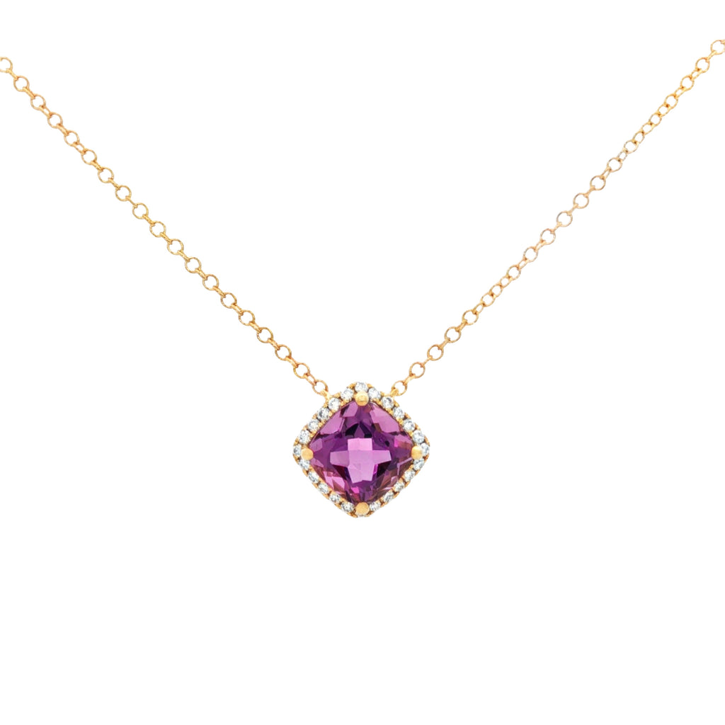 GARGANTILLA CON AMATISTA Y DIAMANTES