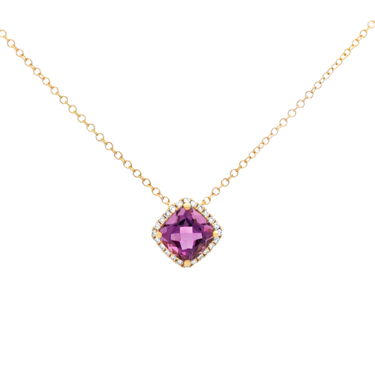 GARGANTILLA CON AMATISTA Y DIAMANTES