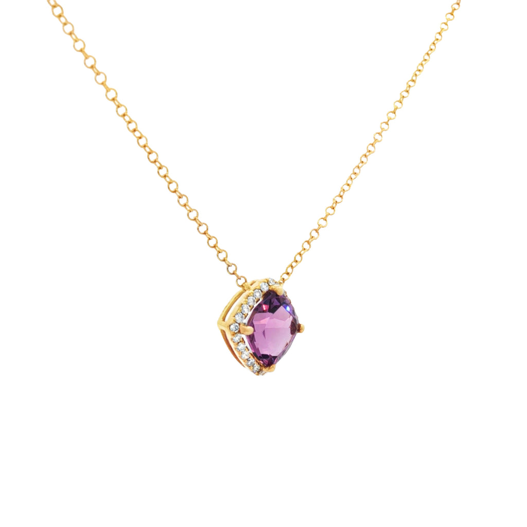 GARGANTILLA CON AMATISTA Y DIAMANTES