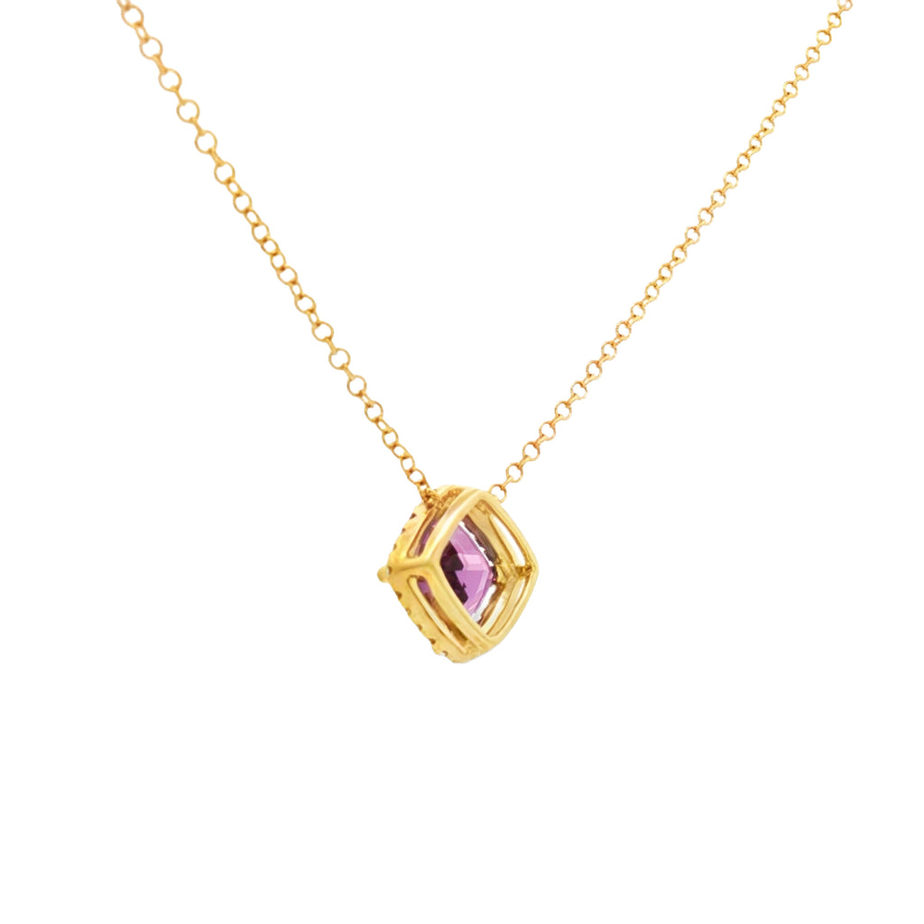 GARGANTILLA CON AMATISTA Y DIAMANTES