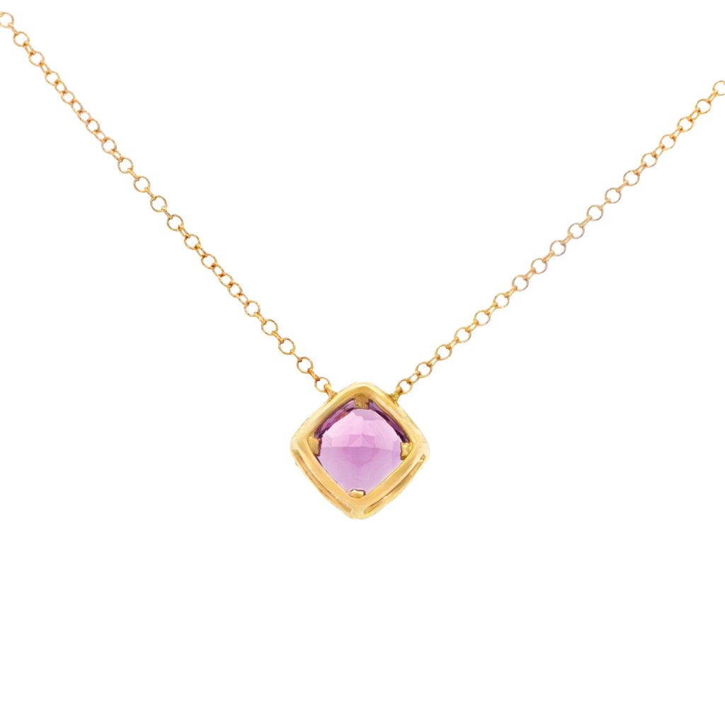 GARGANTILLA CON AMATISTA Y DIAMANTES