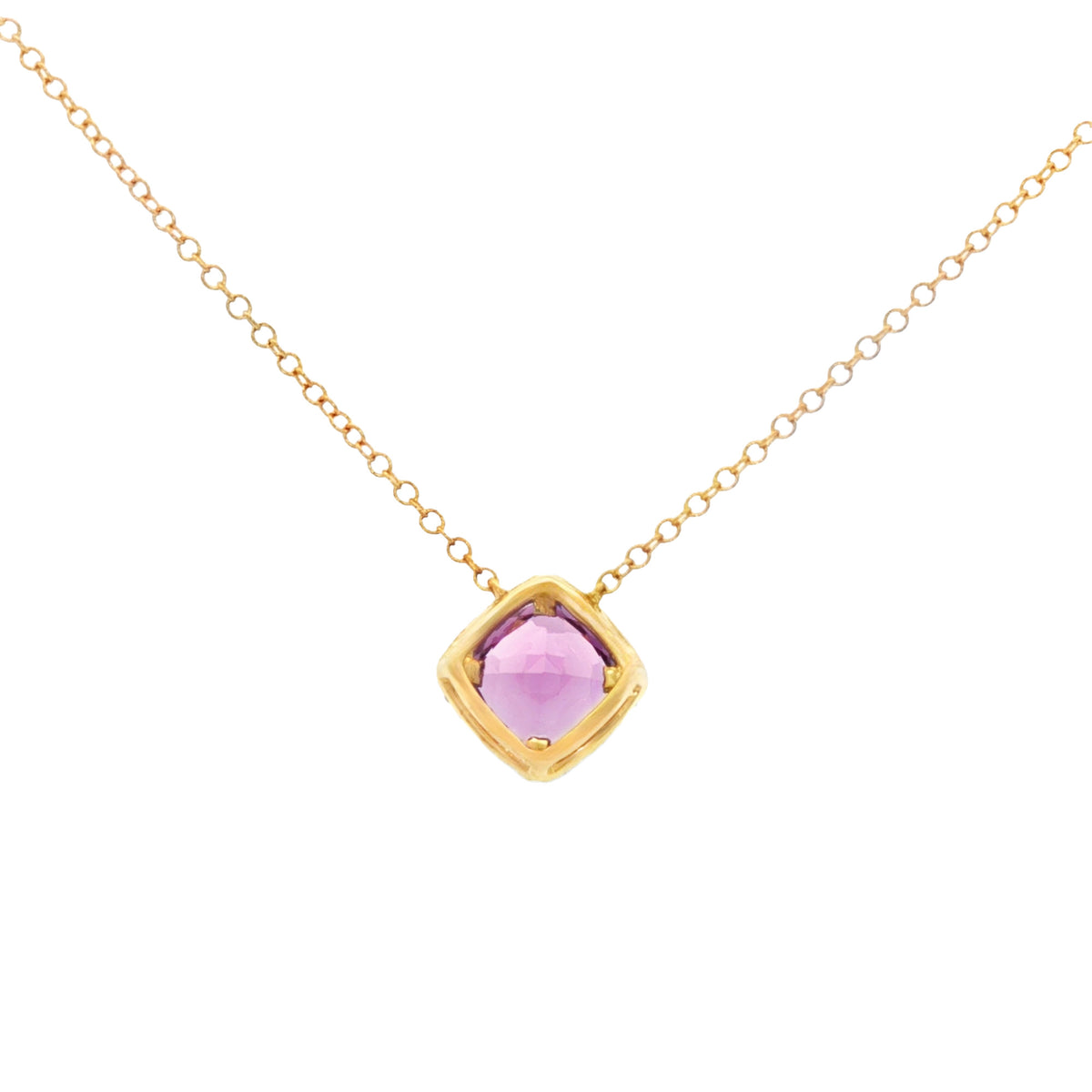 GARGANTILLA CON AMATISTA Y DIAMANTES
