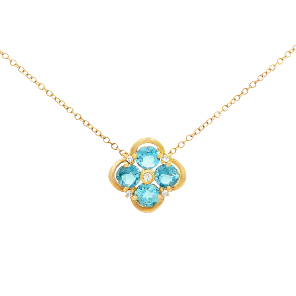 GARGANTILLA FLOR CON TOPACIO Y DIAMANTES