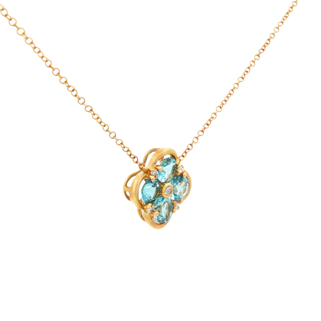 GARGANTILLA FLOR CON TOPACIO Y DIAMANTES