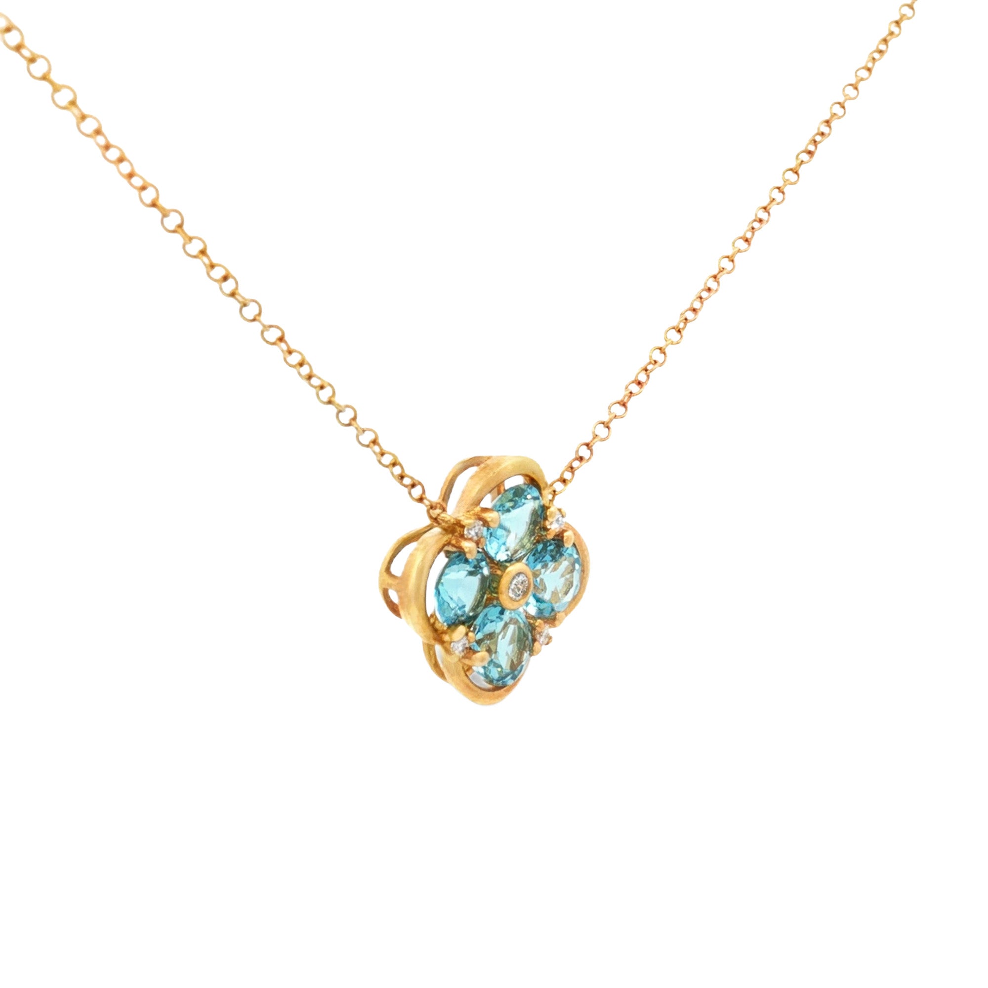 GARGANTILLA FLOR CON TOPACIO Y DIAMANTES